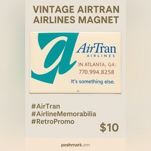 Vintage AirTran Airlines Magnet – Retro Airline Collectible